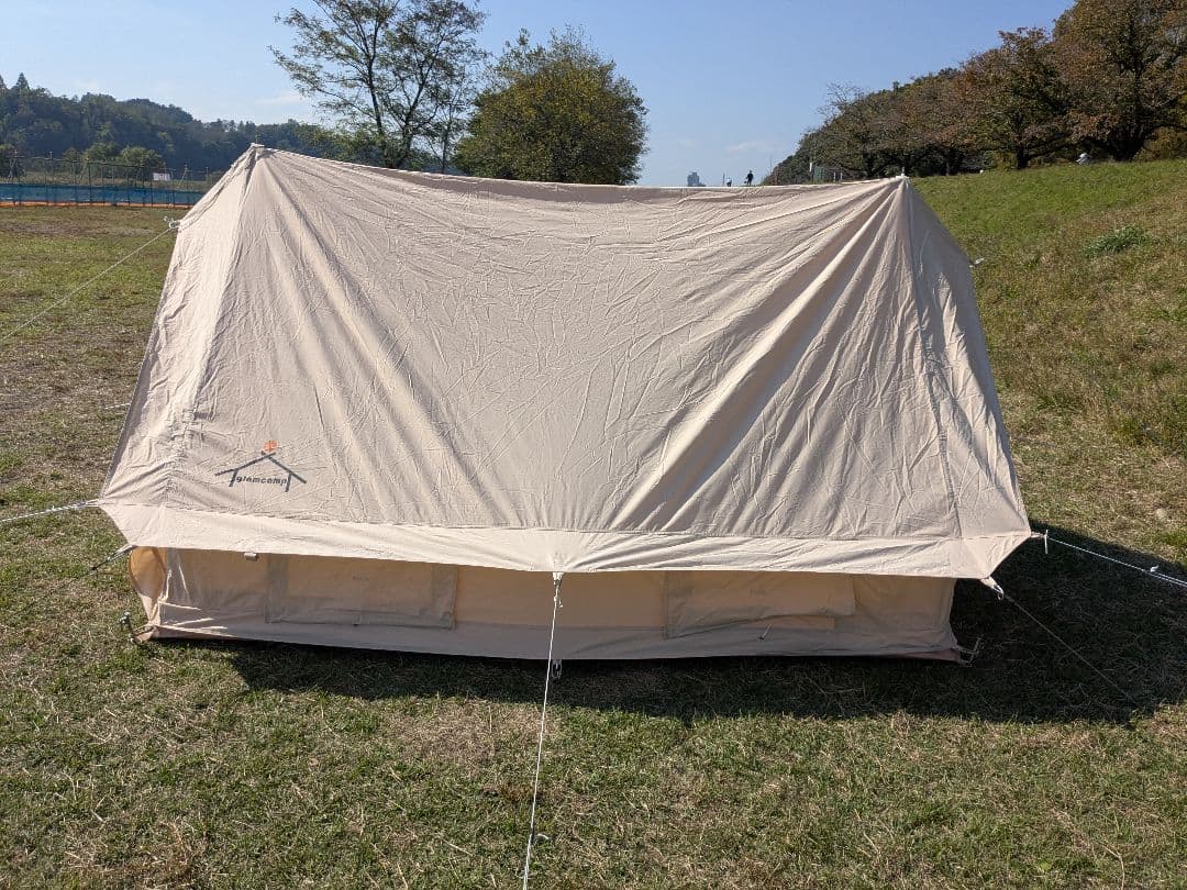 【美品】glamcamp　ツーポールロッジテント　TC素材　グランドシート付き
