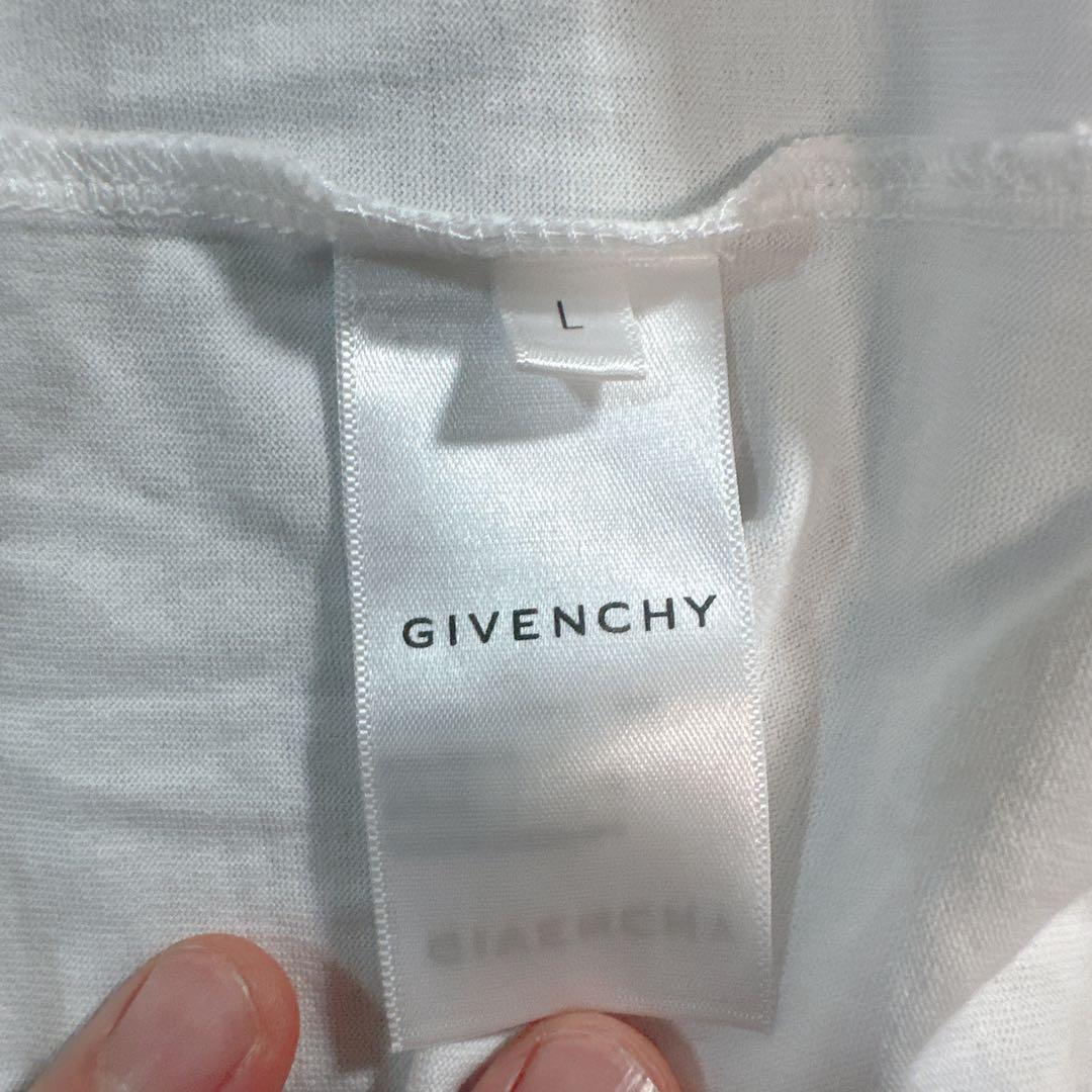 GIVENCHY ジバンシィ 両面ロゴ slim fit Tシャツ Lホワイト