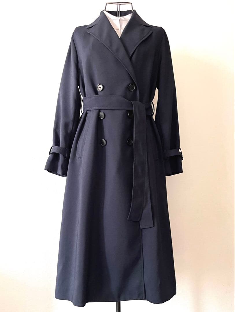 UNTITLED アンタイトル　トレンチコート　ロングコート　ネイビー　S