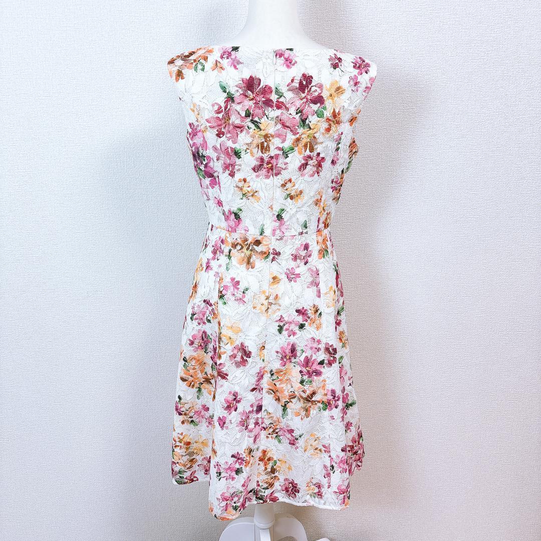【美品】トッカ TOCCA ノースリーブ ワンピース 6 花柄 ホワイト ピンク