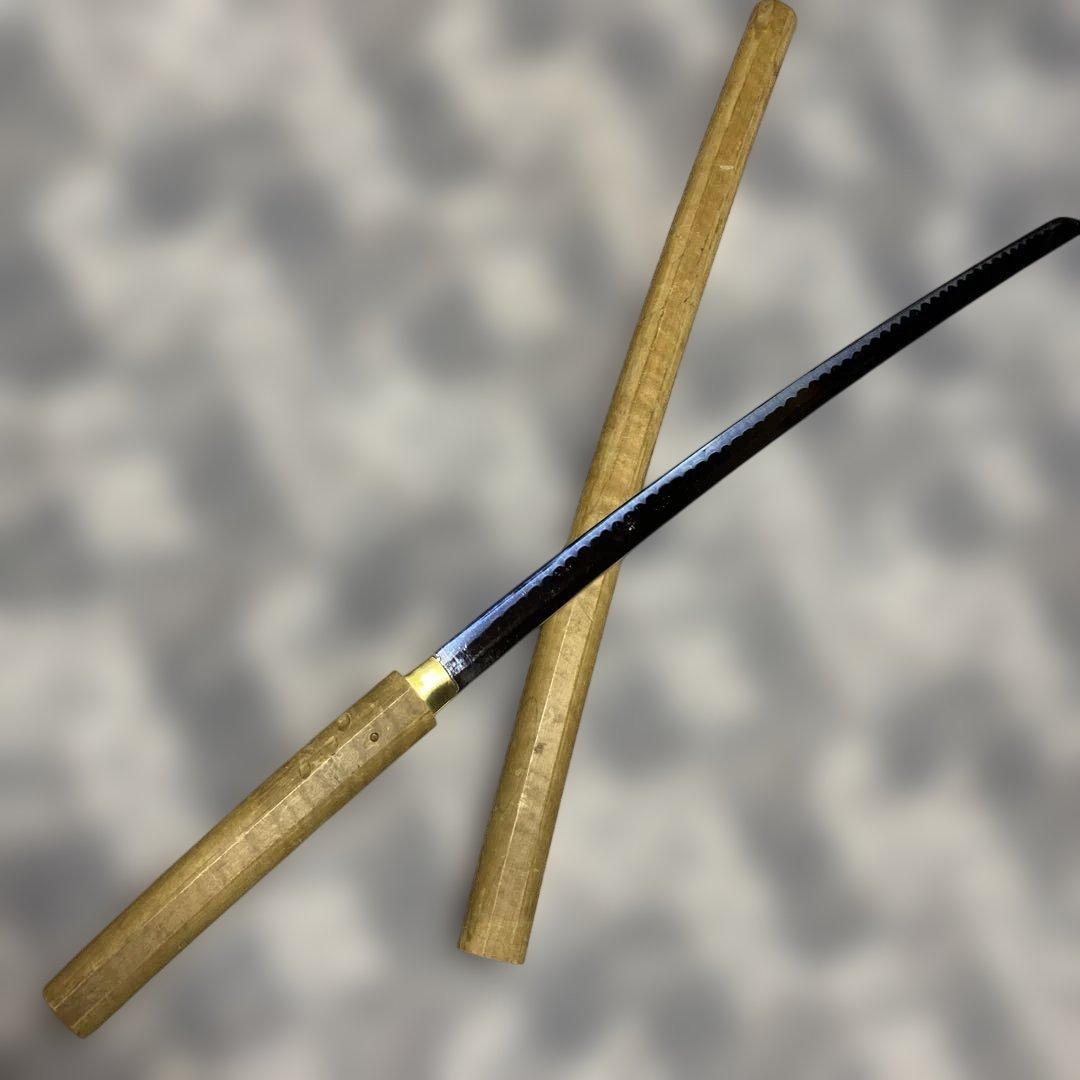 激安模造刀 白木鞘大刀 互の目乱れ刃文