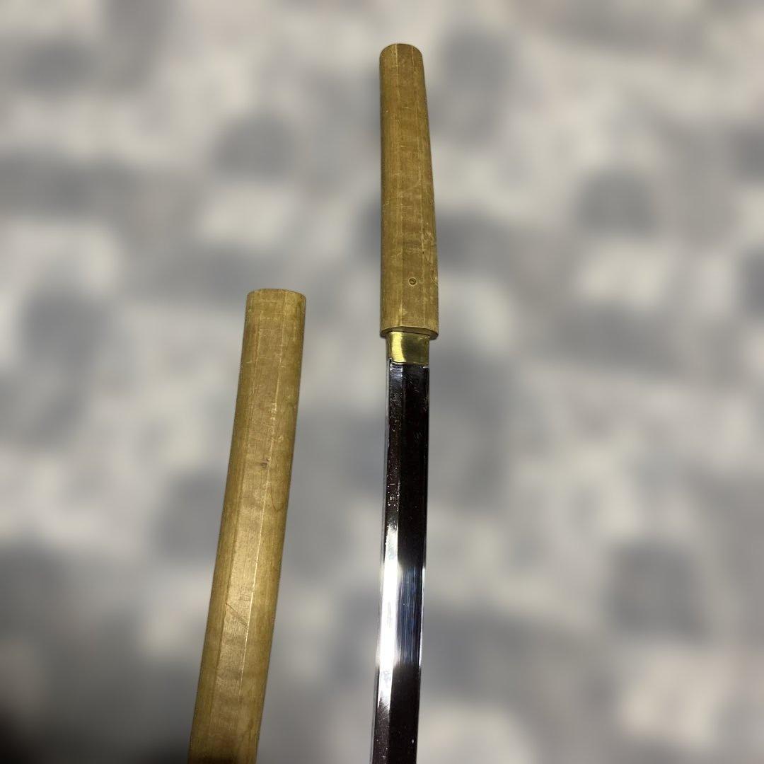 激安模造刀 白木鞘大刀 互の目乱れ刃文