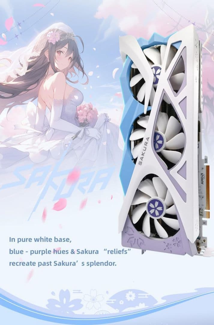 グラフィックボード・グラボ・ビデオカード YESTON Radeon RX 9070 XT Sakura OC