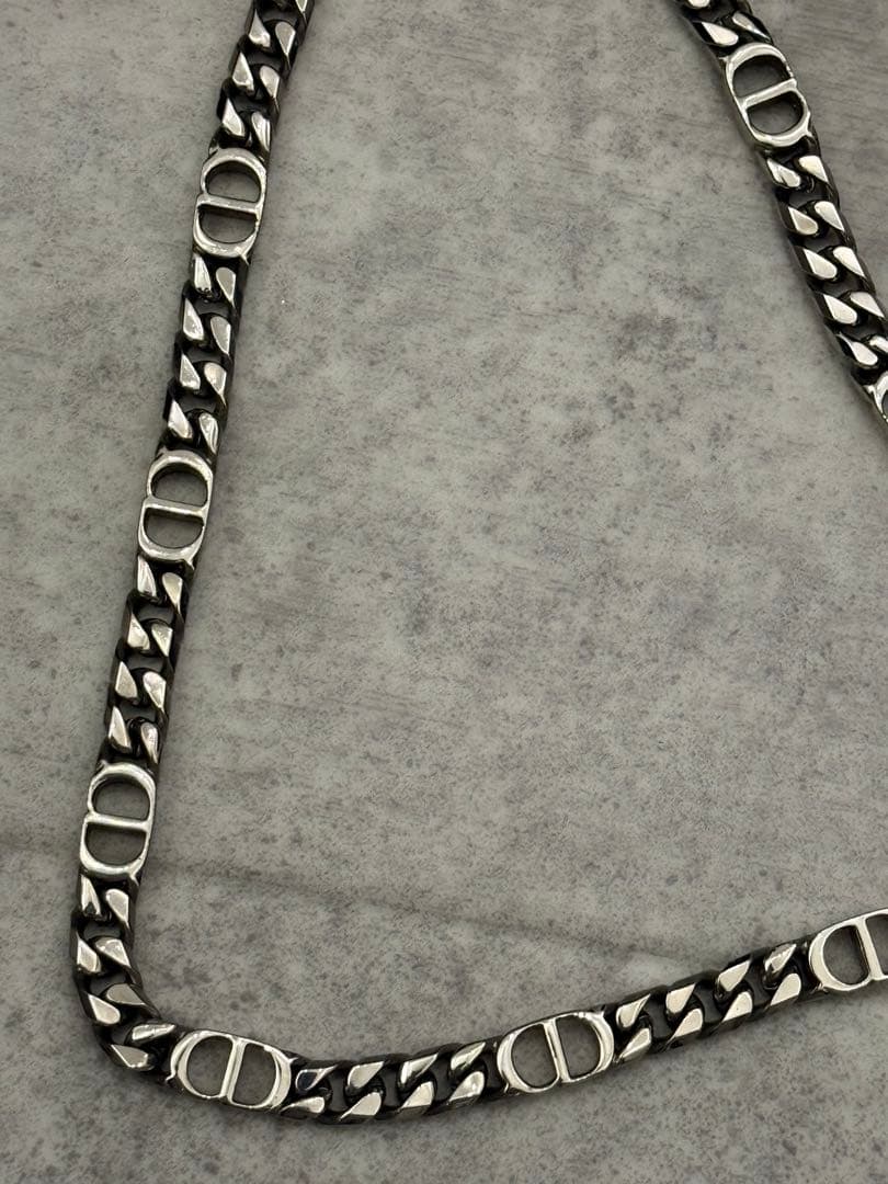 Christian Dior ネックレス　CDアイコンicon　チェーンシルバー