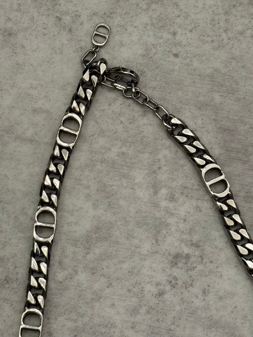 Christian Dior ネックレス　CDアイコンicon　チェーンシルバー