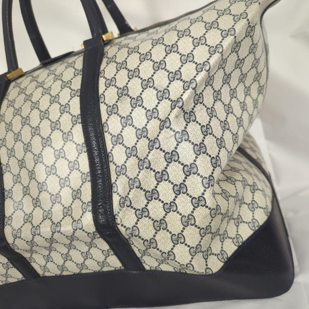 GUCCI グッチ ボストンバッグ 旅行カバン 大容量 GG柄 ロゴ ブラック