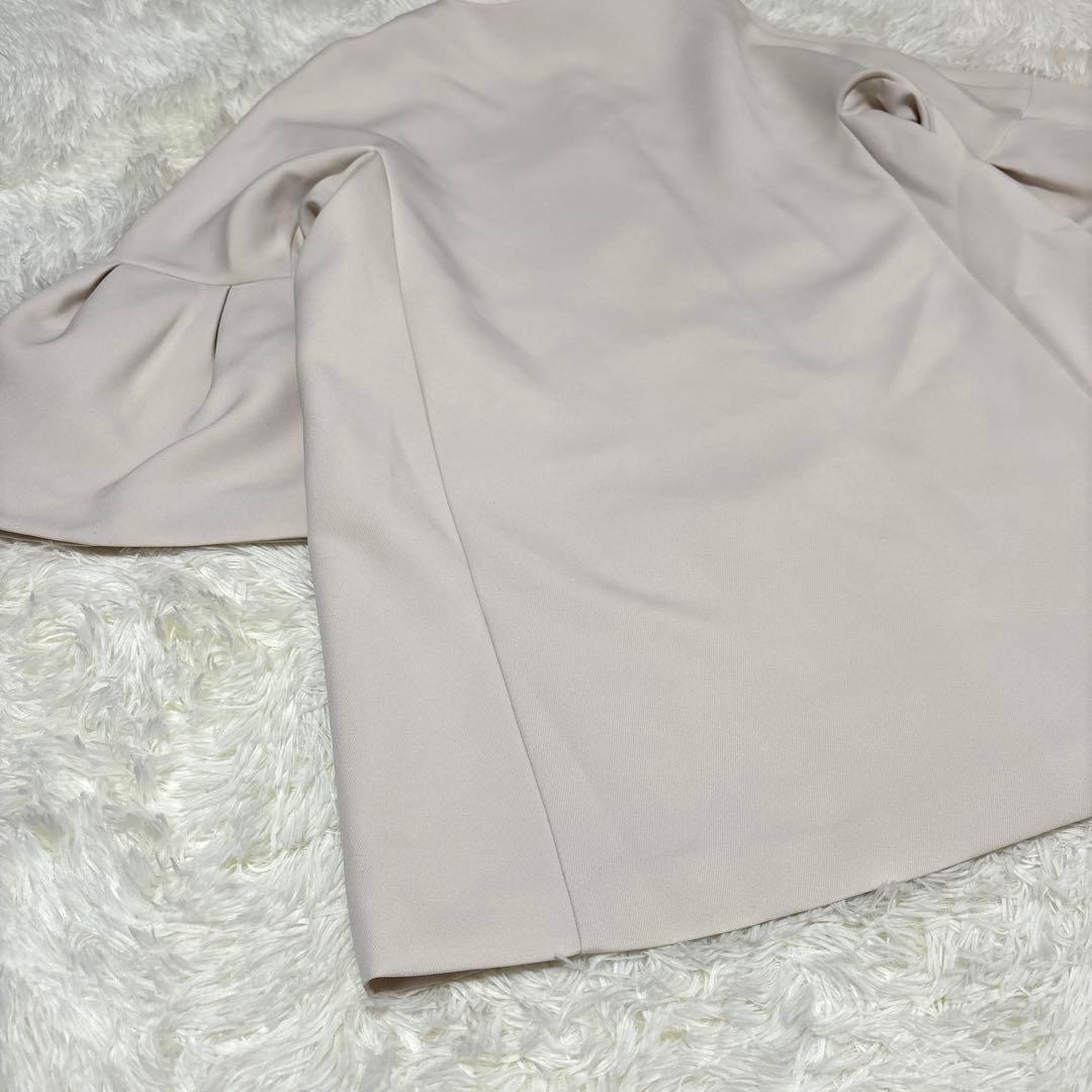 【美品】OPAQUE.CLIPフレアスリーブミドルコート 白 L洗える 春コート