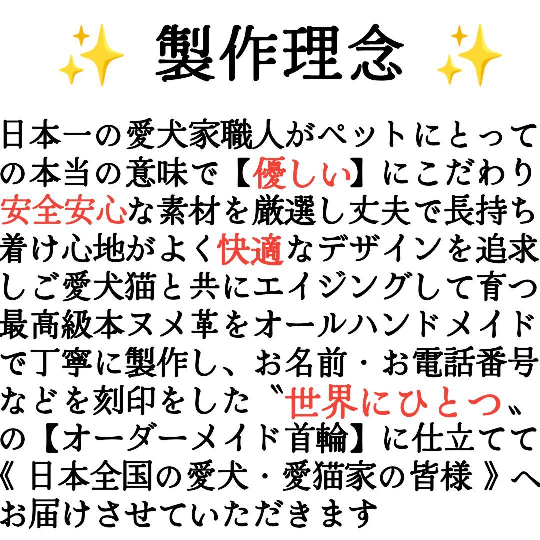 【ミシェル  】✨名入れ✨本革✨小型犬猫用首輪＆リードセット