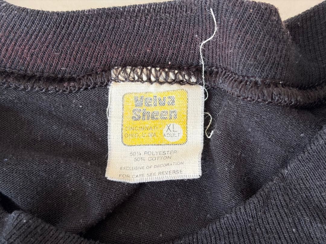 80s USA製 Velva Sheen ミッキーT XL 黒