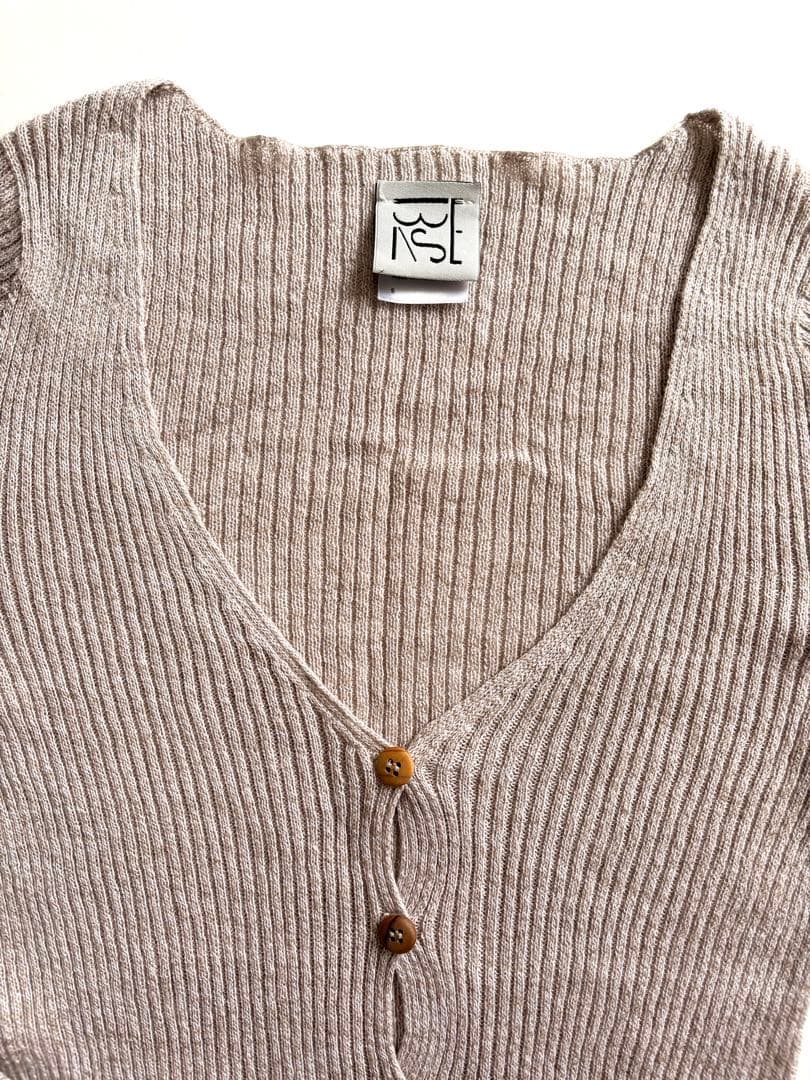 baserange【23SS美品】loulou リブ カーディガン ベースレンジ