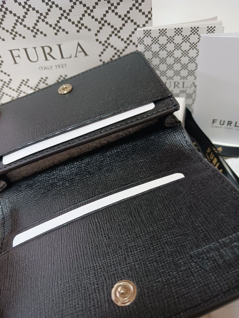 専用　★FURLA★ブラックレザー 名刺入　カード入　 付属品付　新品