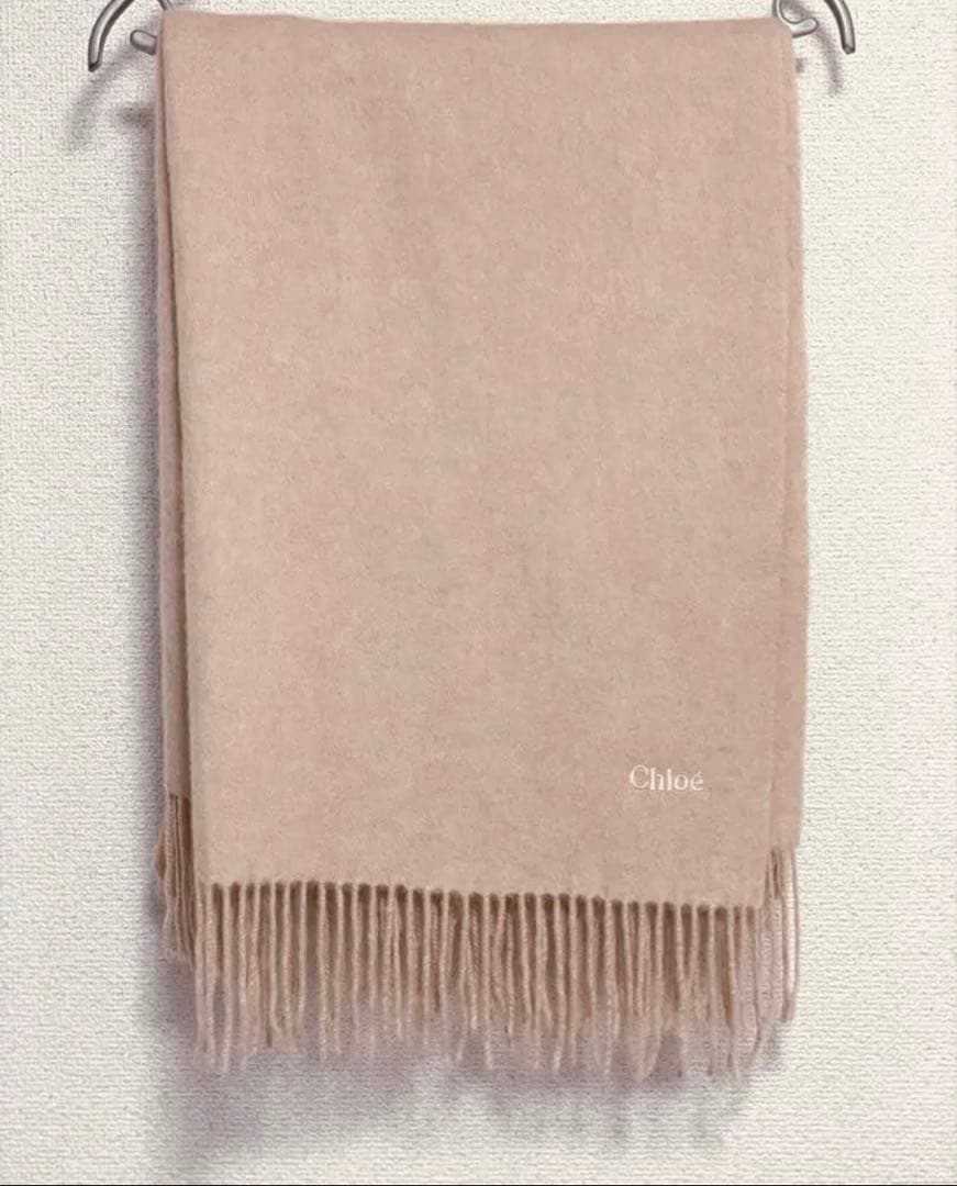 Chloe 大判 カシミアストール ピンクベージュ