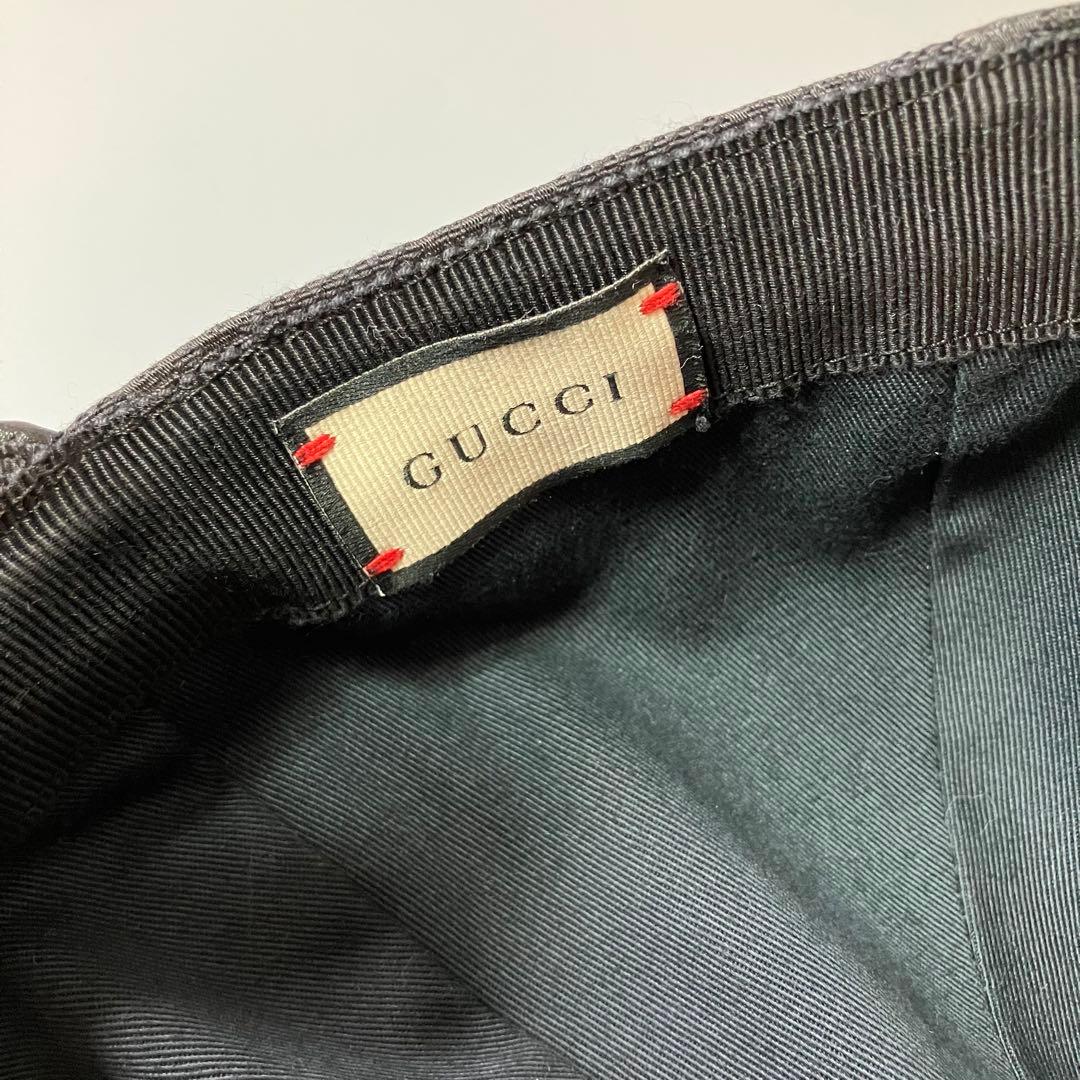 ◆GUCCI グッチ GGマーク シェリーライン ブラック キャップ