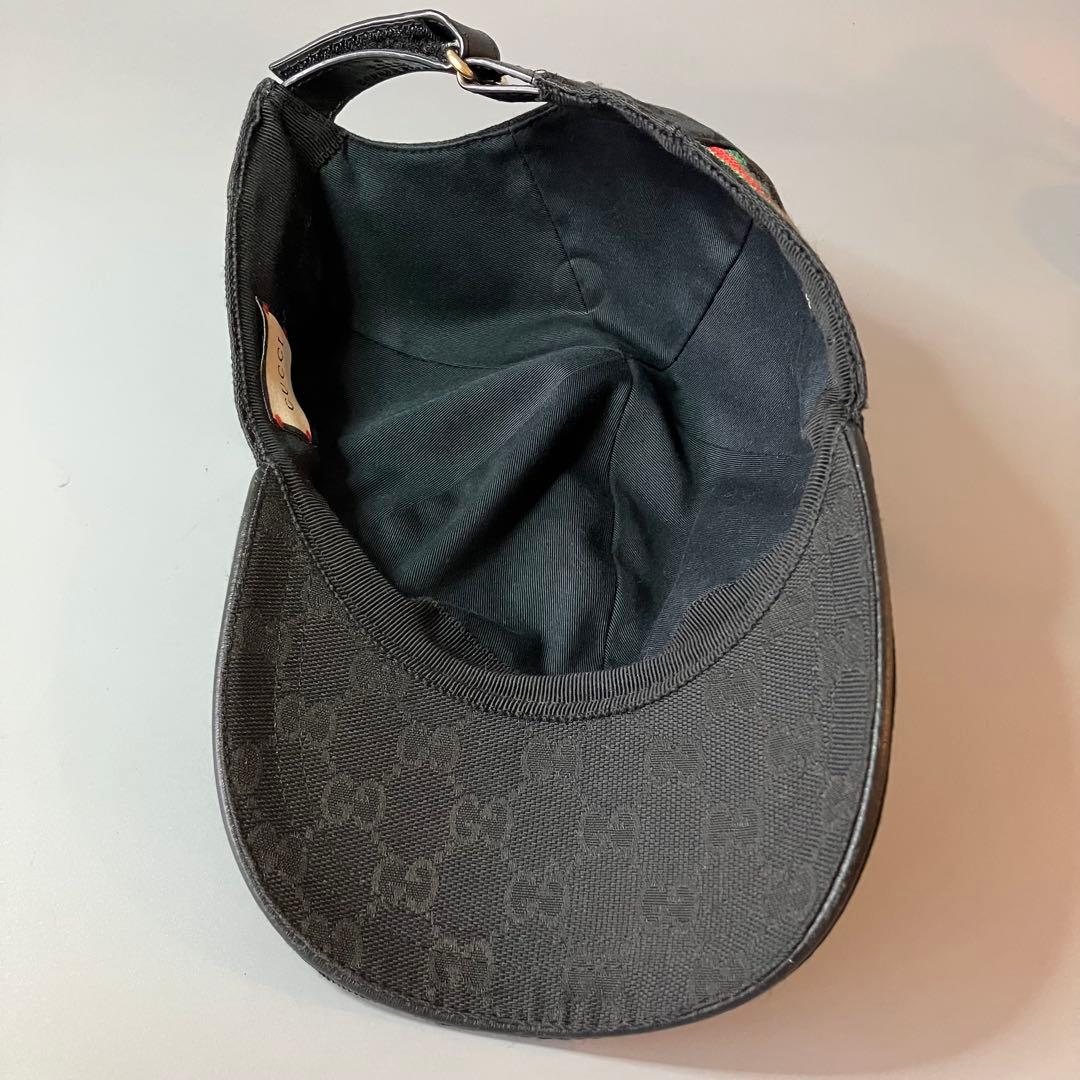 ◆GUCCI グッチ GGマーク シェリーライン ブラック キャップ