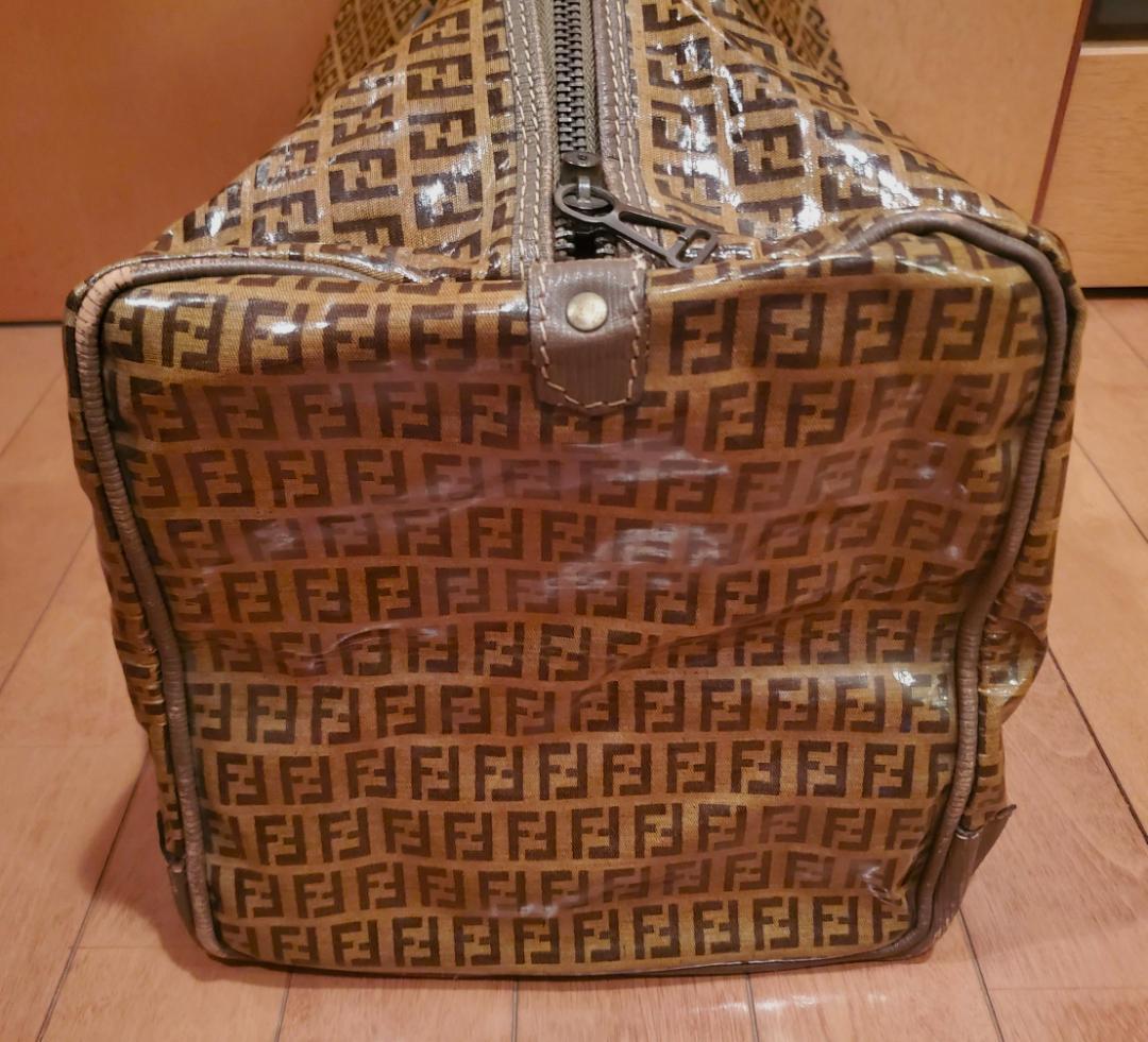 ヴィンテージ FENDI フェンディ ズッカ柄 ボ4ストンバッグ PVC レザー