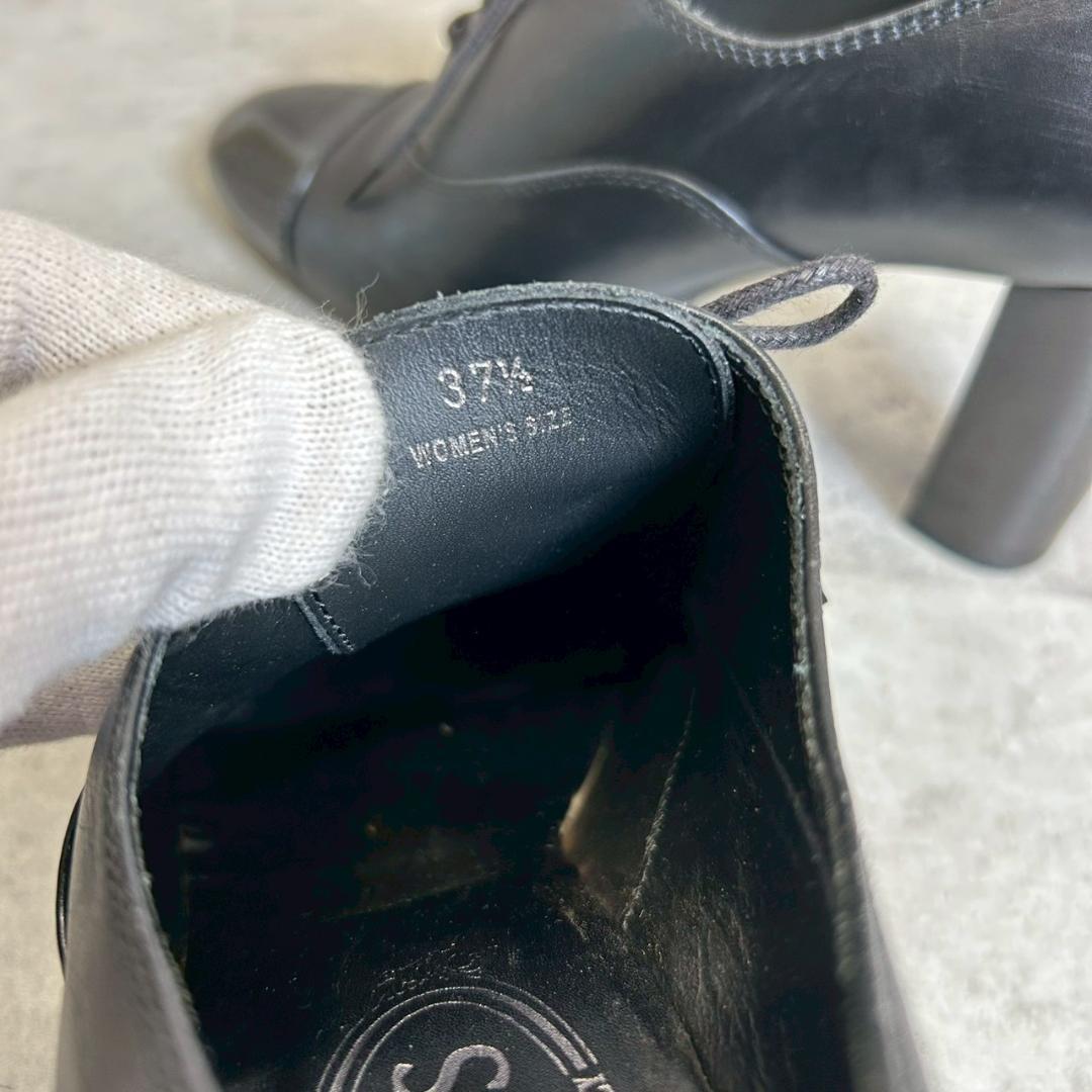 TOD'S　イタリア製 レザー レースアップブーティ 太ヒール RG329