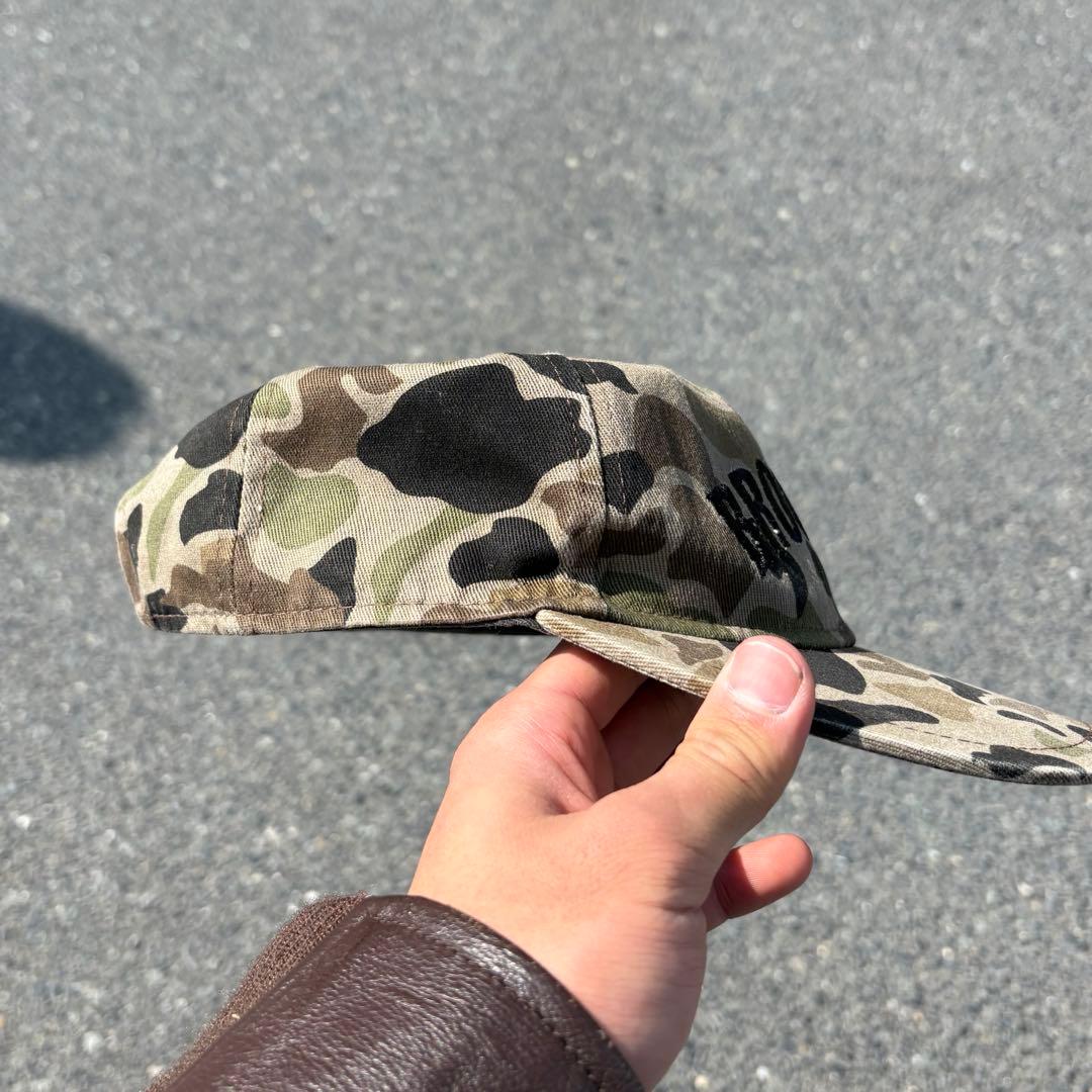 古着　迷彩キャップ　カモ柄　浅め　90s