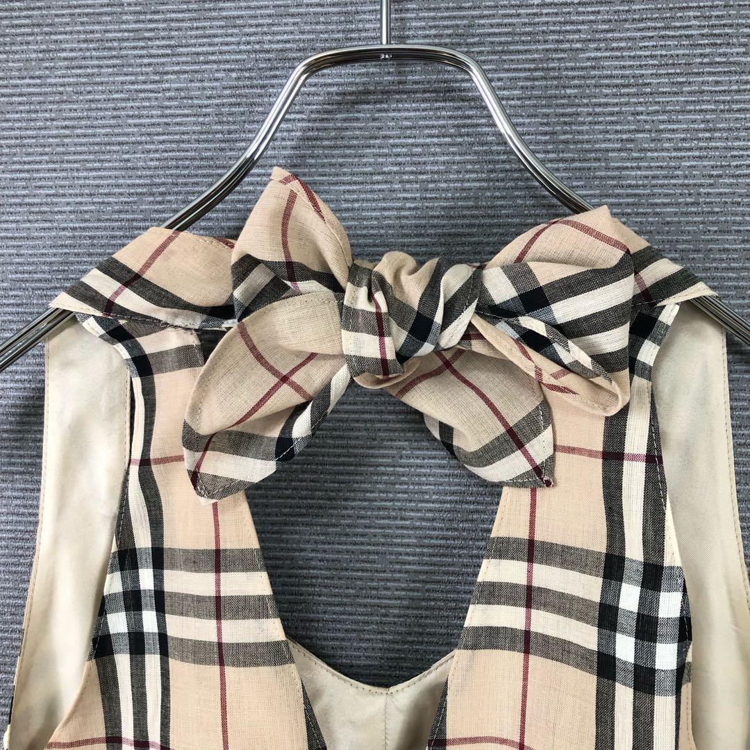 BURBERRY ホルターネック ノバチェック ワンピース 38 ベージュ