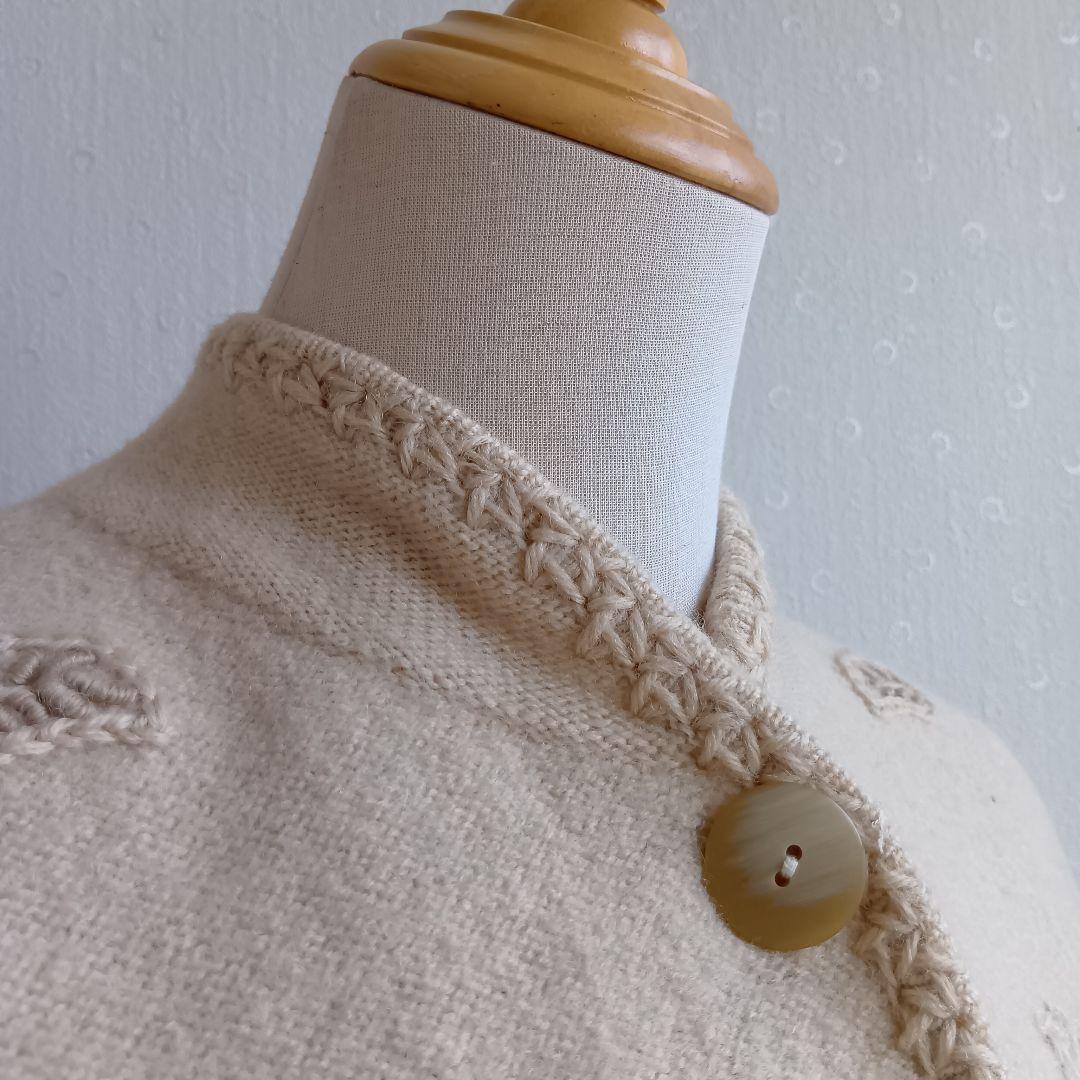 刺繍コート ウール100%