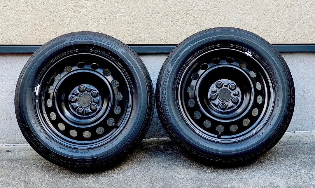 185/60R15 ブリヂストン EP150 タイヤ 鉄ホイール2本セット
