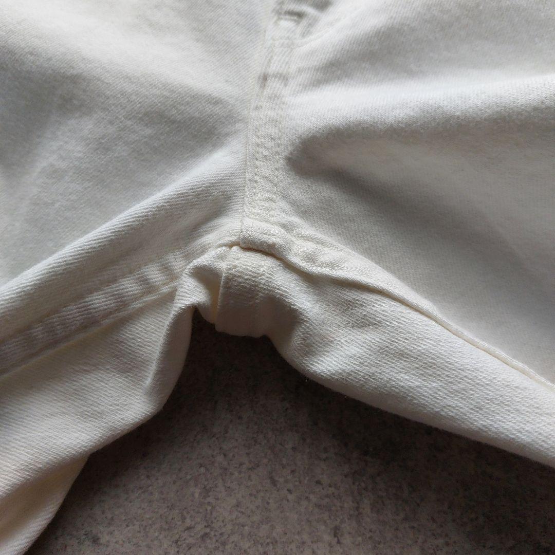 美品 24ss ヤヌーク YANUK セミフレア 25 ホワイト カットオフ