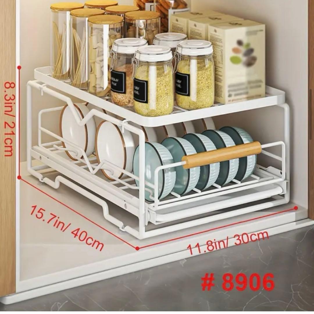 yasu0614コンパクト食器棚　スライドタイプ　2個セット