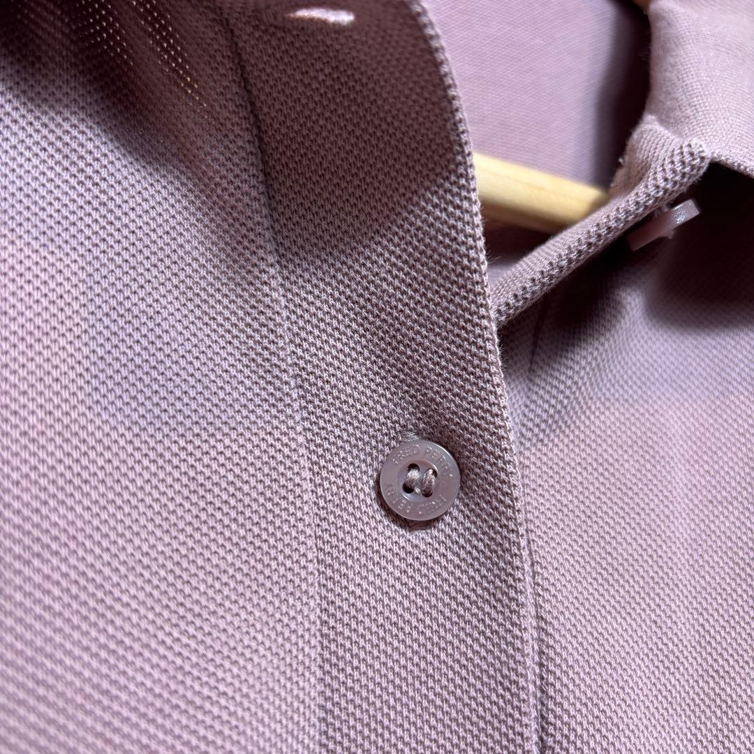 FRED PERRY 半袖ポロシャツ　レディースＬ　ダークピンク　刺繍ロゴ