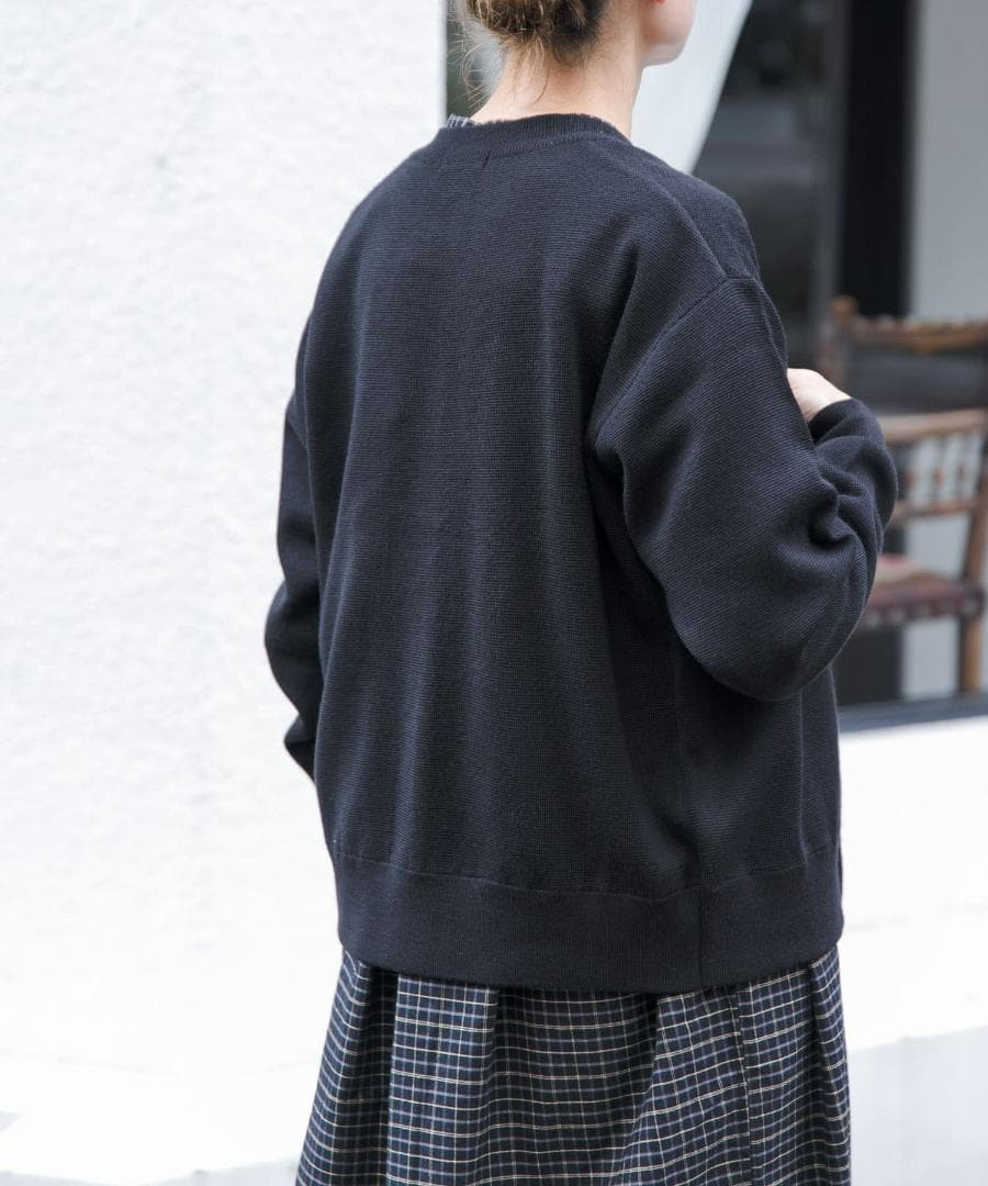 新品◆FORK&SPOON◆ミラノリブクルーネックカーディガン《BLACK》