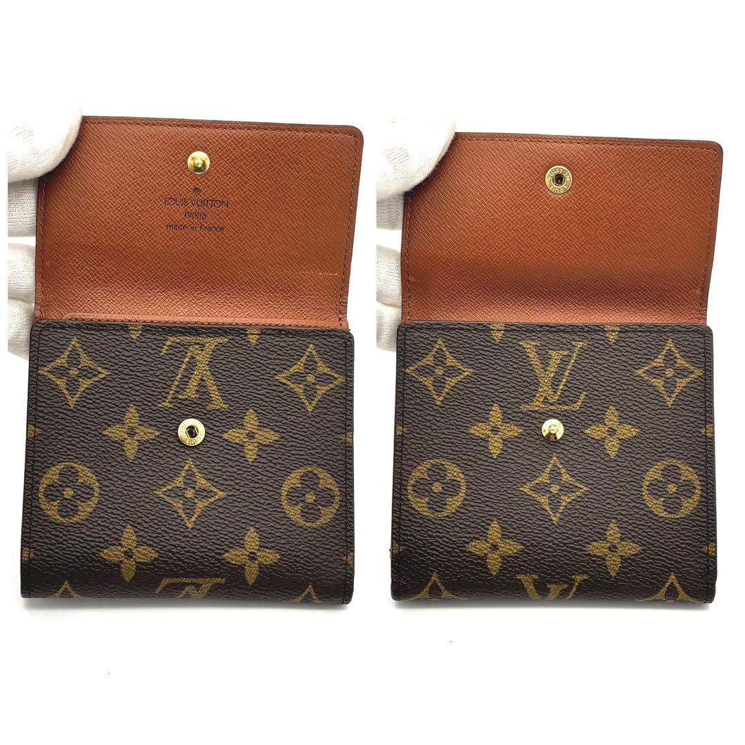 【新品同様】 ルイヴィトン モノグラム カルトクレディ 三つ折り財布 Wホック