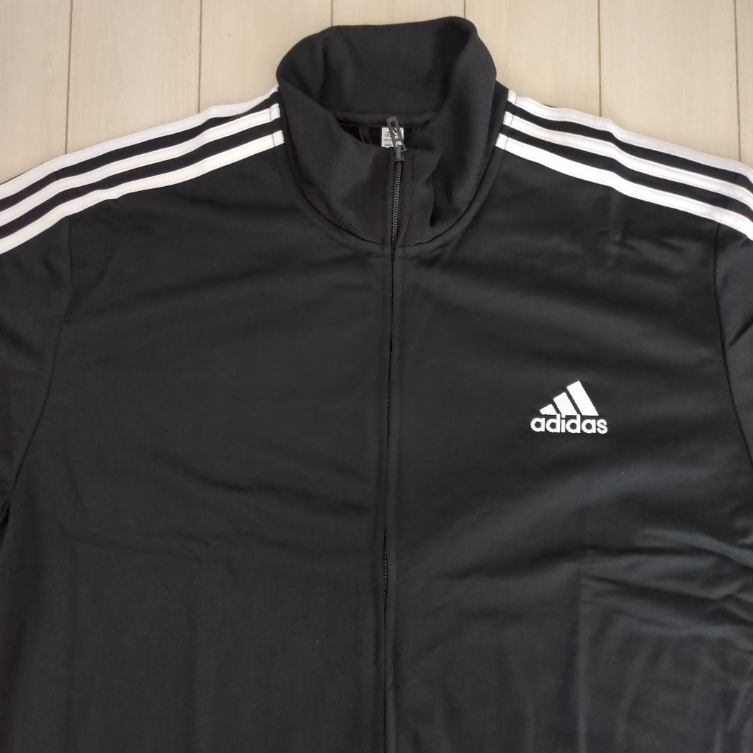 【新品タグ付・稀少品サイズ5XO】adidas ブラック ジャージ上下セット