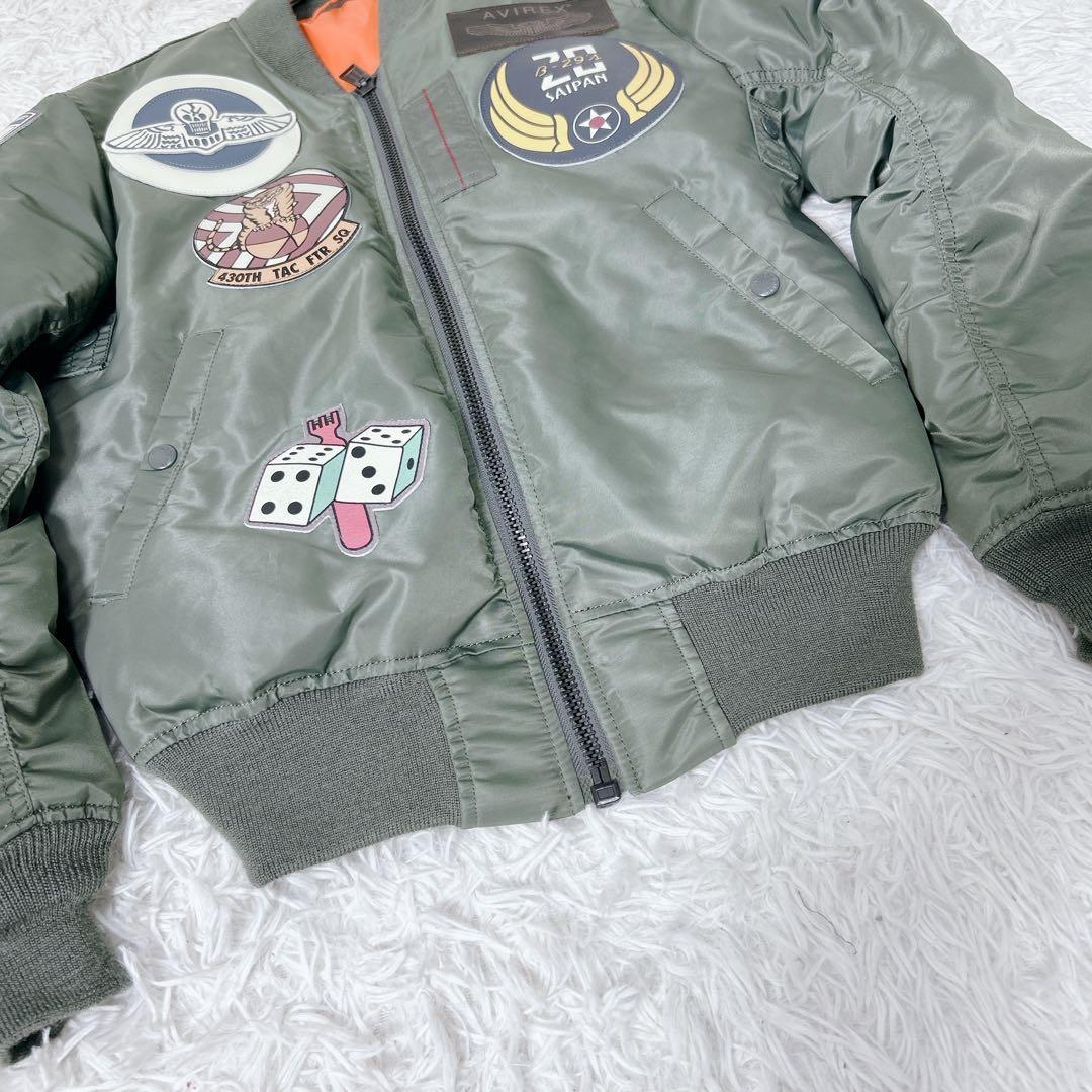 AVIREX MA-1 トップガン ワッペン M 美品　セージグリーン　カーキ