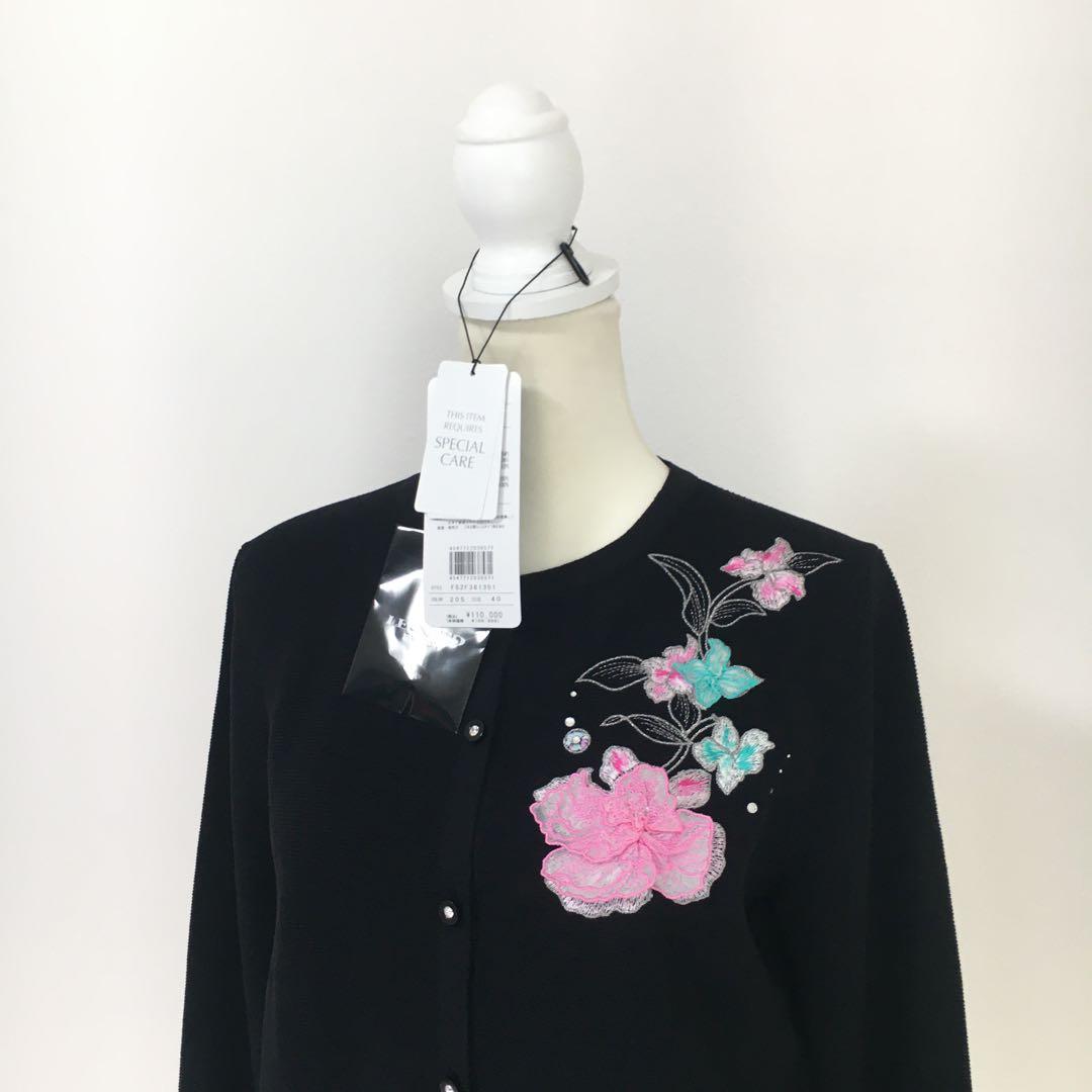 新作美品　LEONARD レオナール　美しい刺繍　タグ付　カーディガン　40