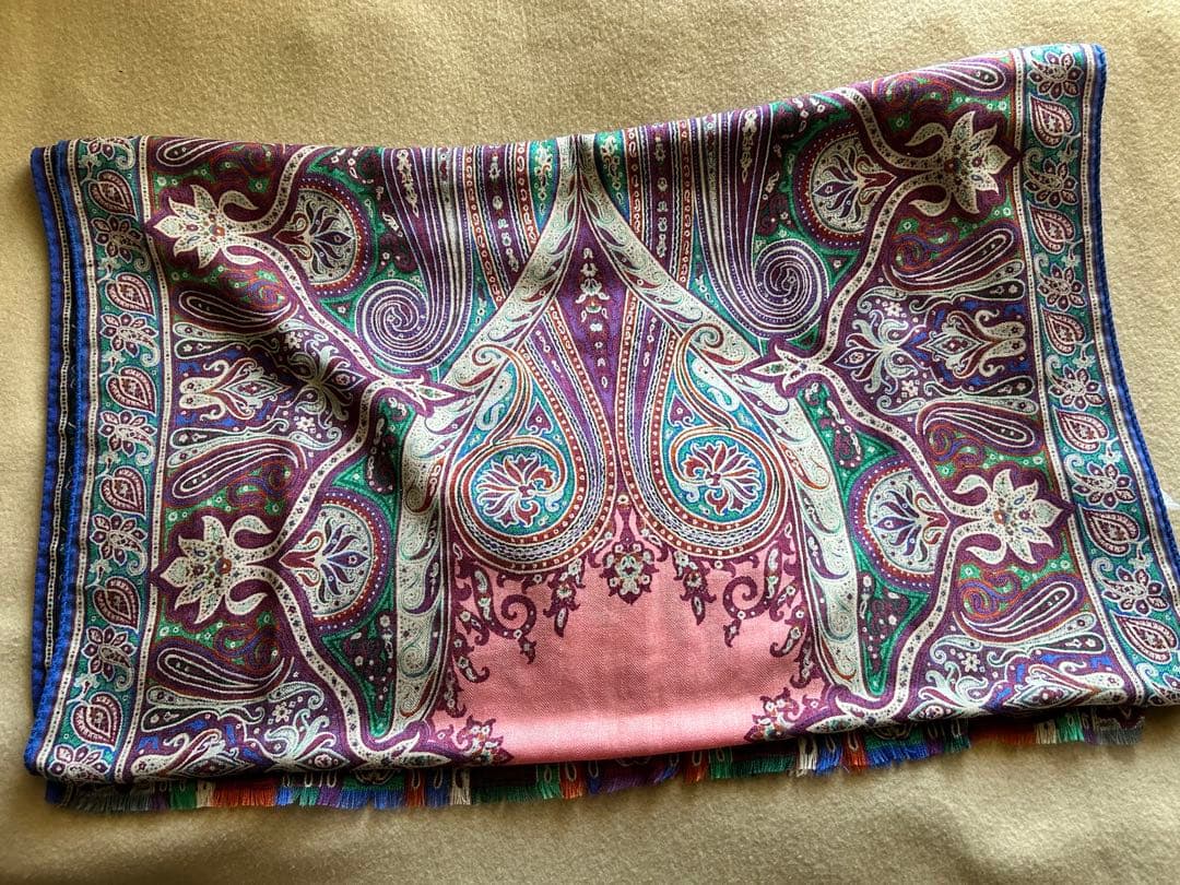 ETRO カシミアシルク混スカーフ