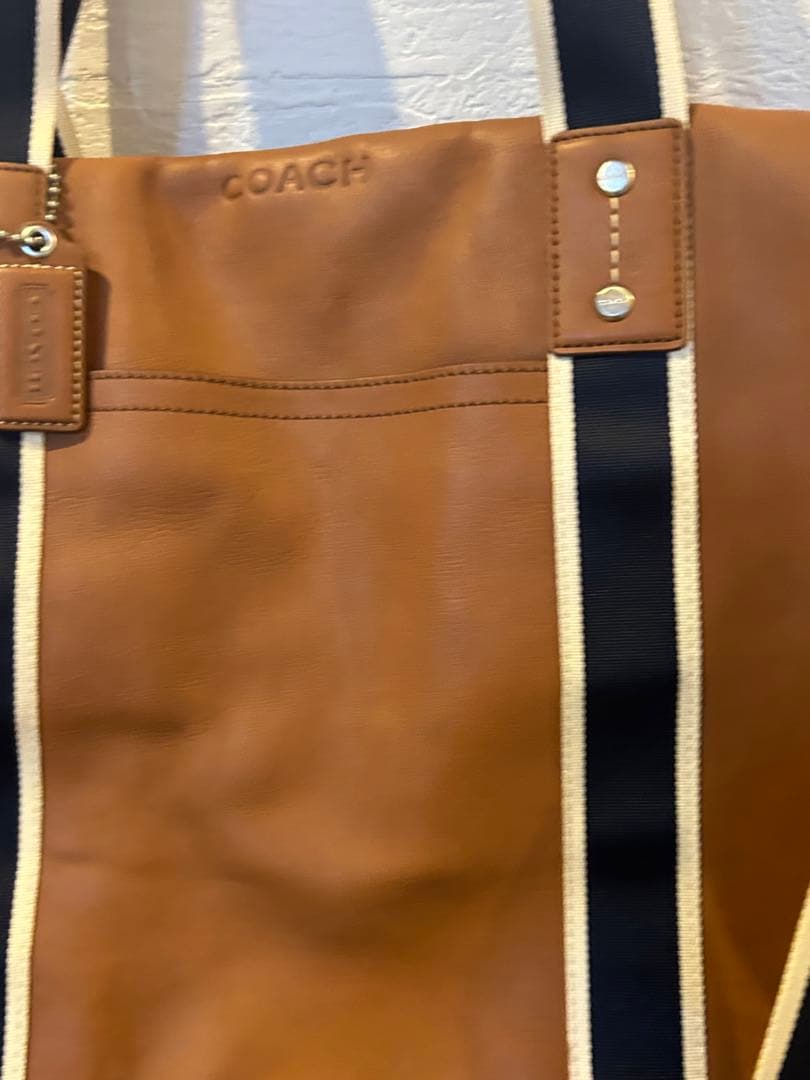 COACH コーチ F70561 ボストンバッグ レザー ブラウン×ネイビー