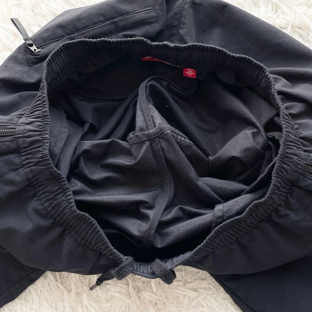 Supreme Warm Up Pant ロゴ刺繍 ナイロンパンツ ブラック