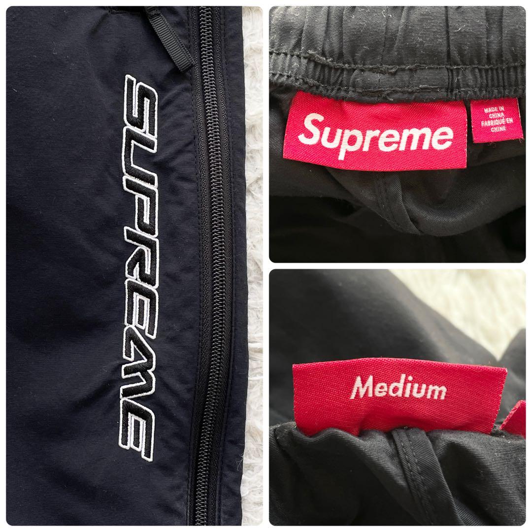 Supreme Warm Up Pant ロゴ刺繍 ナイロンパンツ ブラック
