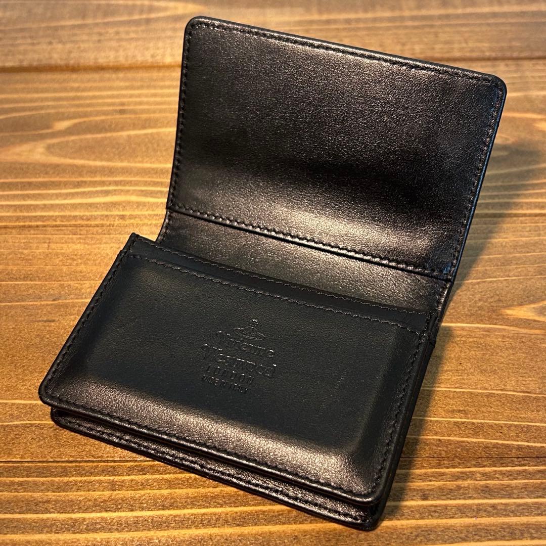 Vivienne Westwood 名刺入れ ブラックレザー ゴールドオーブ