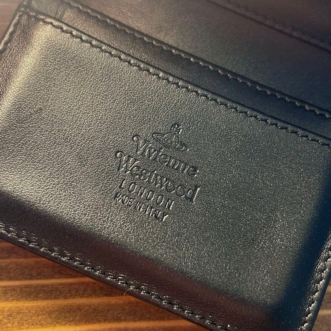 Vivienne Westwood 名刺入れ ブラックレザー ゴールドオーブ