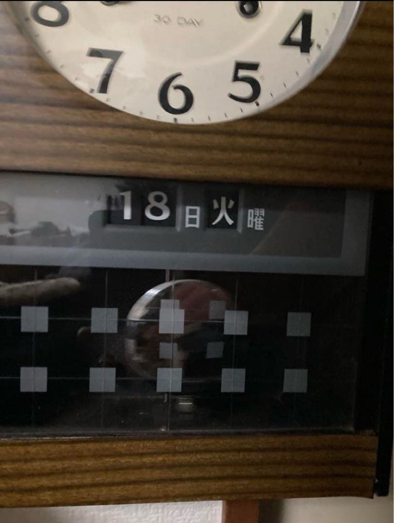 アンティークボンボン時計 愛知時計電機カレンダー 稼働中