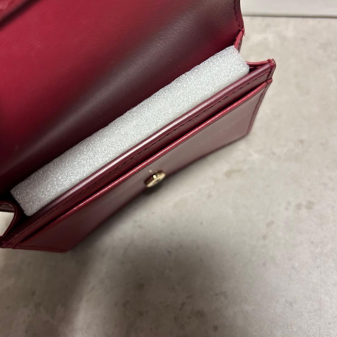 FURLA 名刺入れ レディース 赤 ワインレッド