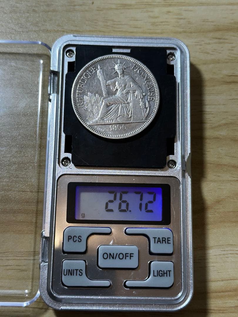 1896年 フランス銀貨　 インドシナ銀貨 ピアストル 美品　B22