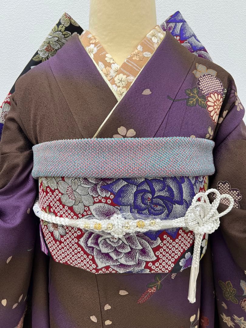 振り袖　フルセット　別誂長襦袢　大正ロマン　くすみ系小物類　刺繍入り　822