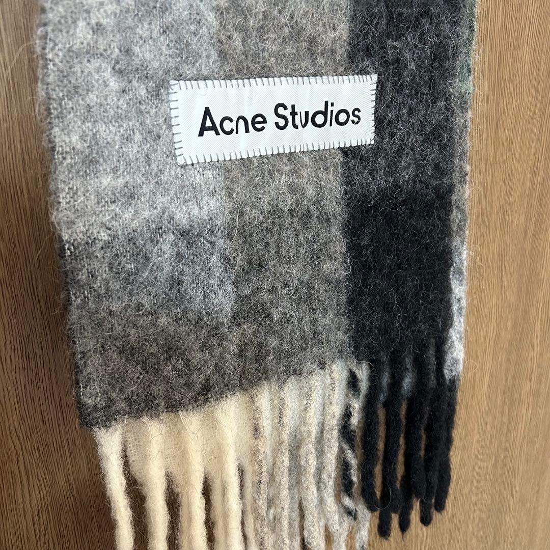 acne studious マフラー　グリーン　チェック