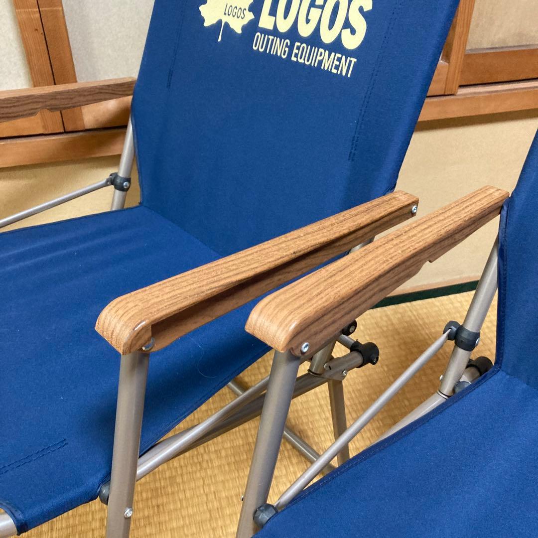 LOGOS ネイビー 折りたたみチェア 4脚セット グッディチェア　アウトドア
