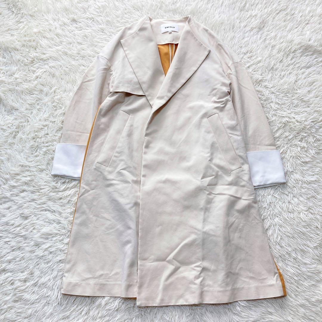ENFOLD ダブルフェイスコート バイカラー マリーゴールド 36