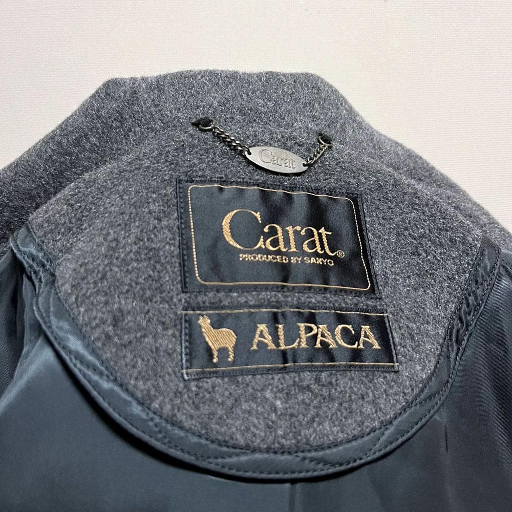 美品 SANYO Carat アルパカ混 ステンカラー ロングコート S~M