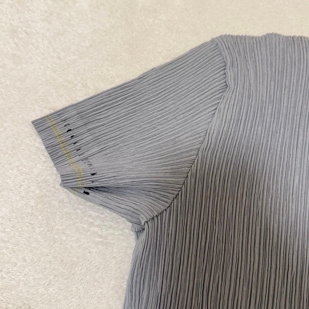 極美品✨ISSEY MIYAKE プリーツ　グレー　半袖　Mサイズ トップス