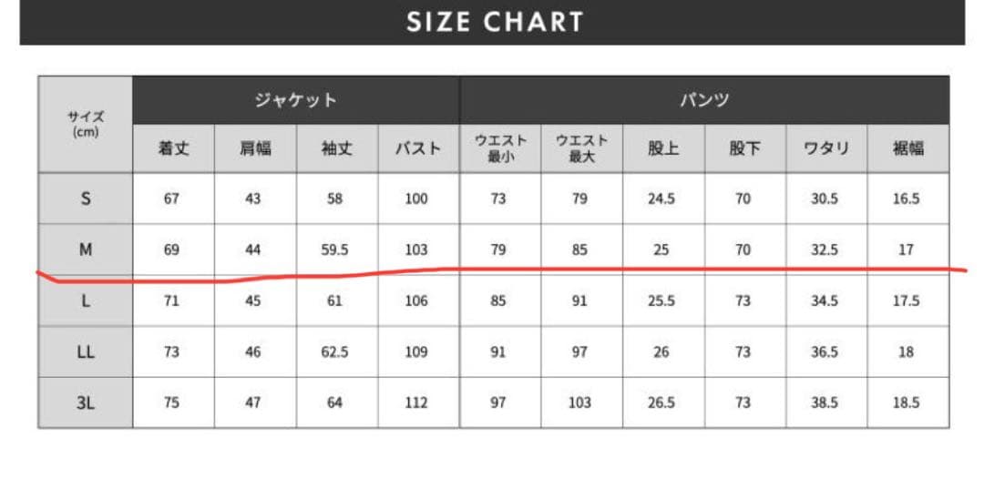 AWC セットアップ　スーツ　ウォッシャブル　Ｍ