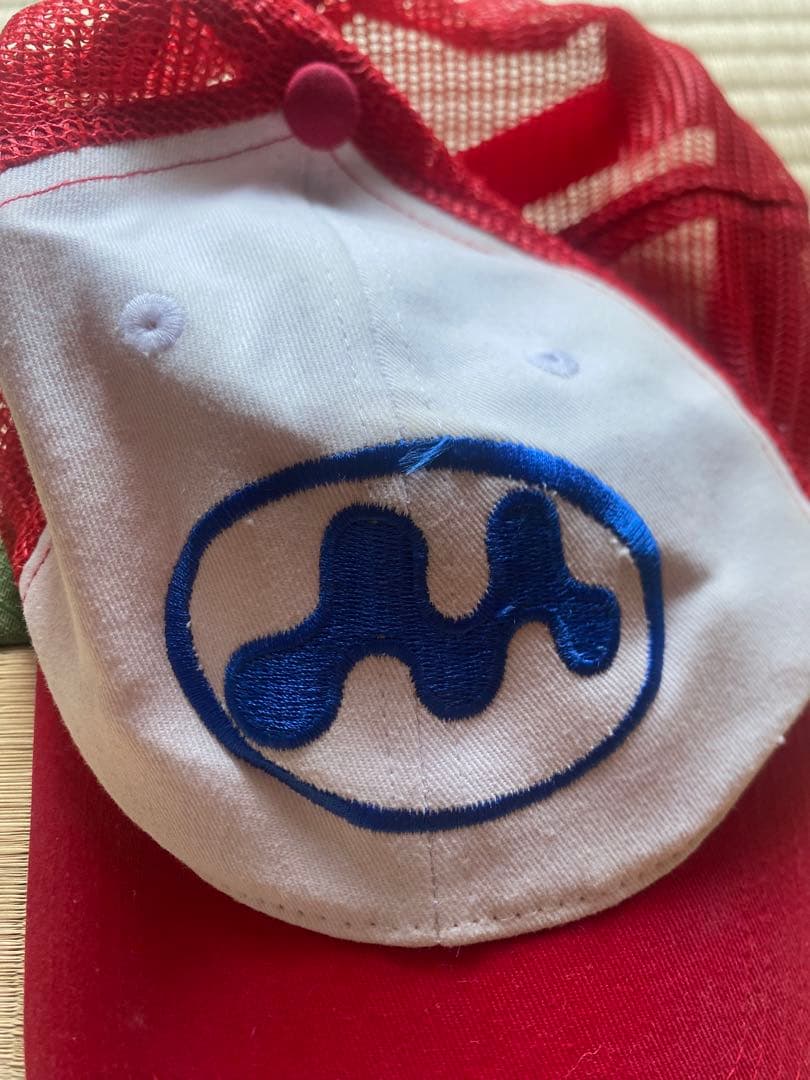 mowalola メッシュキャップ　赤　白