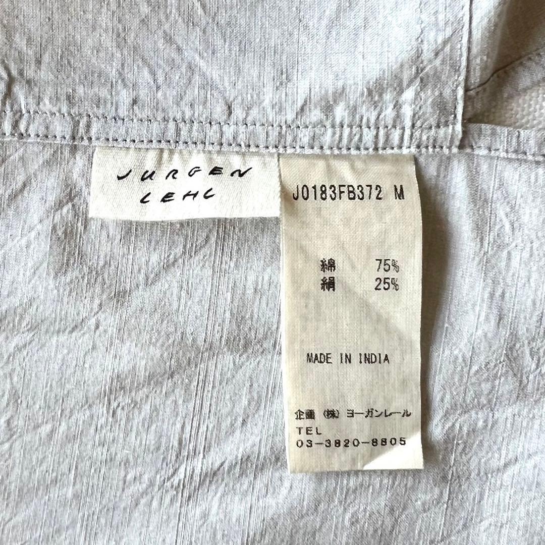 【美品】JURGEN LEHL/羽織/コート/グレー/コットンシルク混合
